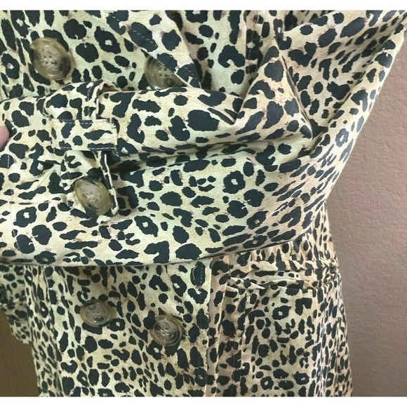Animal Print Trench Coat Double Breasted Coat Leopard Print by Forever 21 - Picture 5 of 11